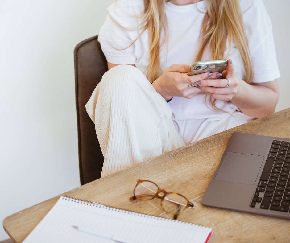 Patient with lower back pain due to poor posture at work from home job