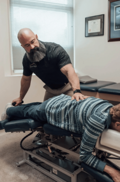 Dr. Stutzman treating patient